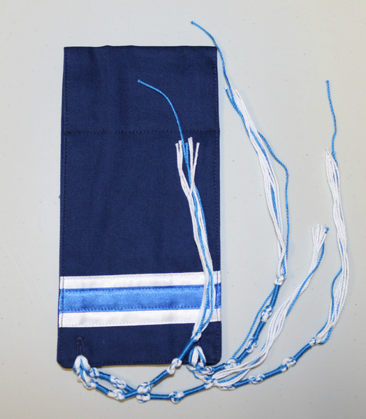 Micro Tallit - Navy with White and Blue Stripes