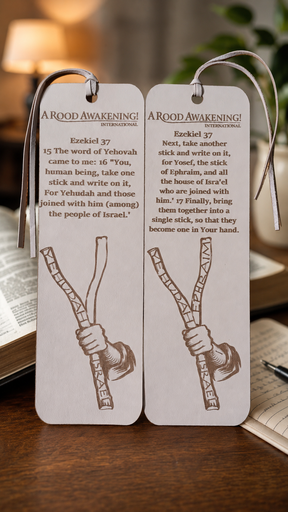 Two Sticks of Ezekiel Genuine Leather Bookmarks