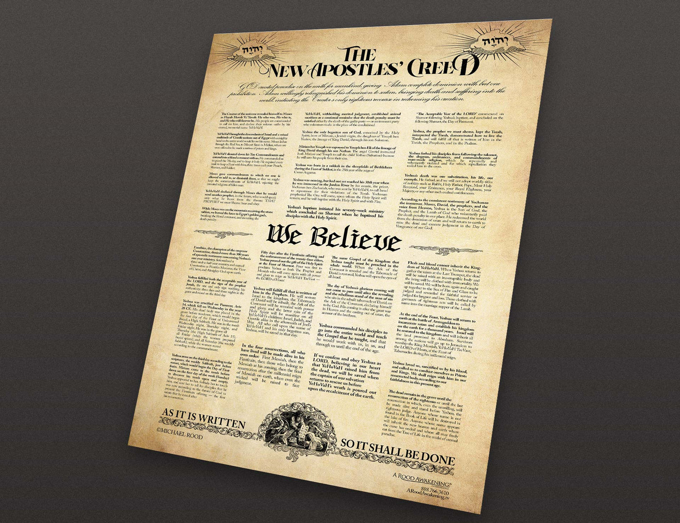 The New Apostles' Creed "We Believe" Poster (24"x36")